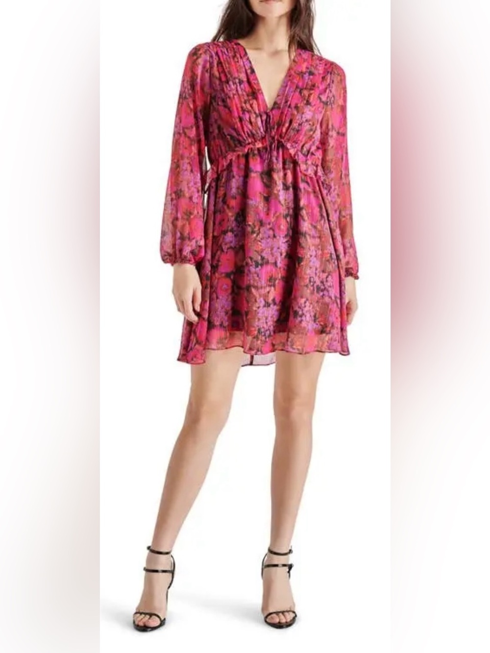Steve Madden Rami Floral Long Sleeve Mini Dress